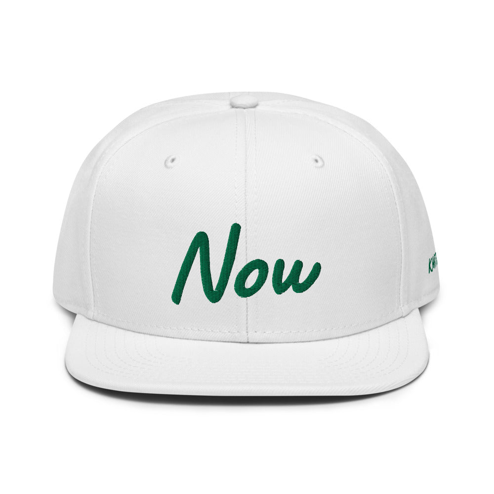 Now In Emerald Embroidery on Snapback Cap