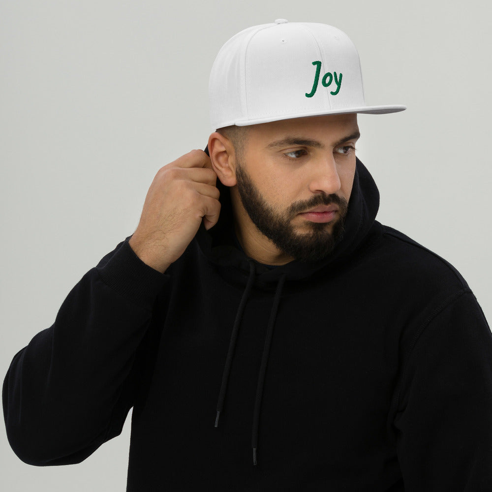 Joy In Emerald Embroidery on Snapback Cap