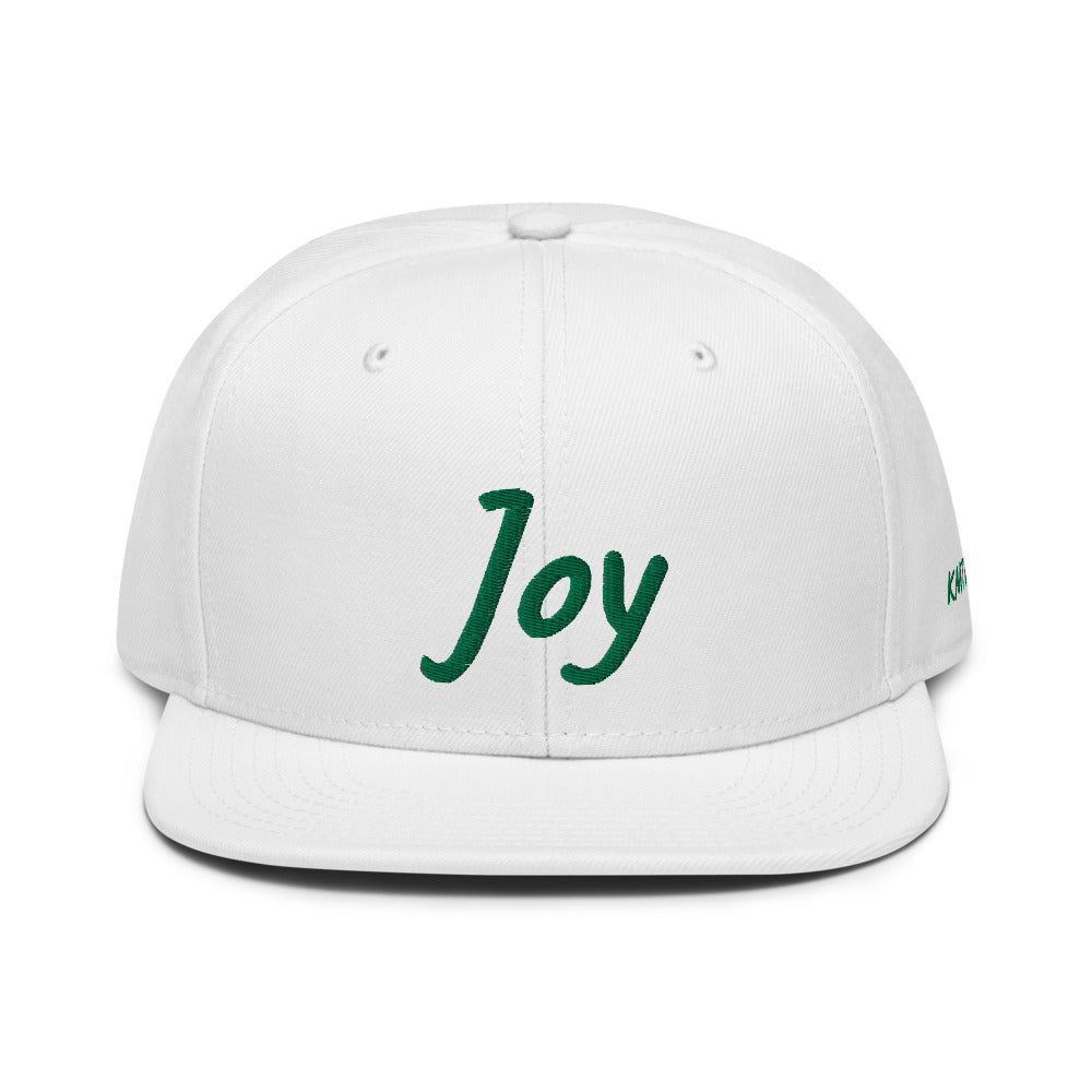 Joy In Emerald Embroidery on Snapback Cap