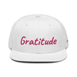 Gratitude In Star Rose Quartz Embroidery on Snapback Cap