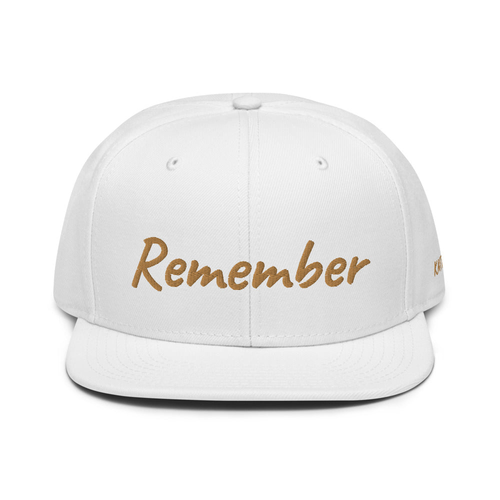 Remember In Celluloid Embroidery on Snapback Cap