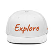 Explore In Amber Embroidery on Snapback Cap