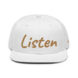 Listen In Copper Embroidery on Snapback Cap