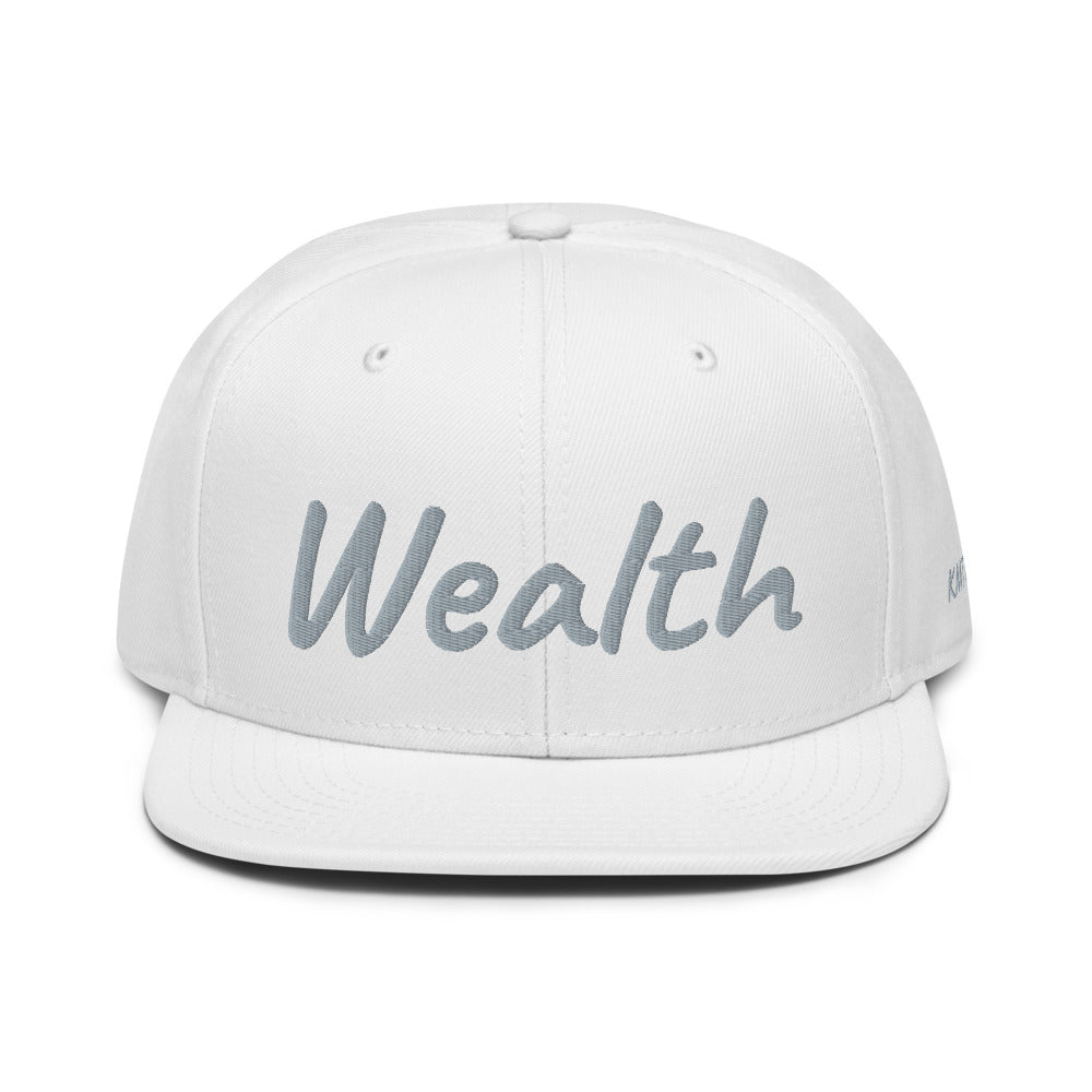 Wealth In Silver Embroidery on Snapback Cap