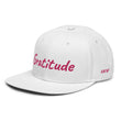 Gratitude In Star Rose Quartz Embroidery on Snapback Cap