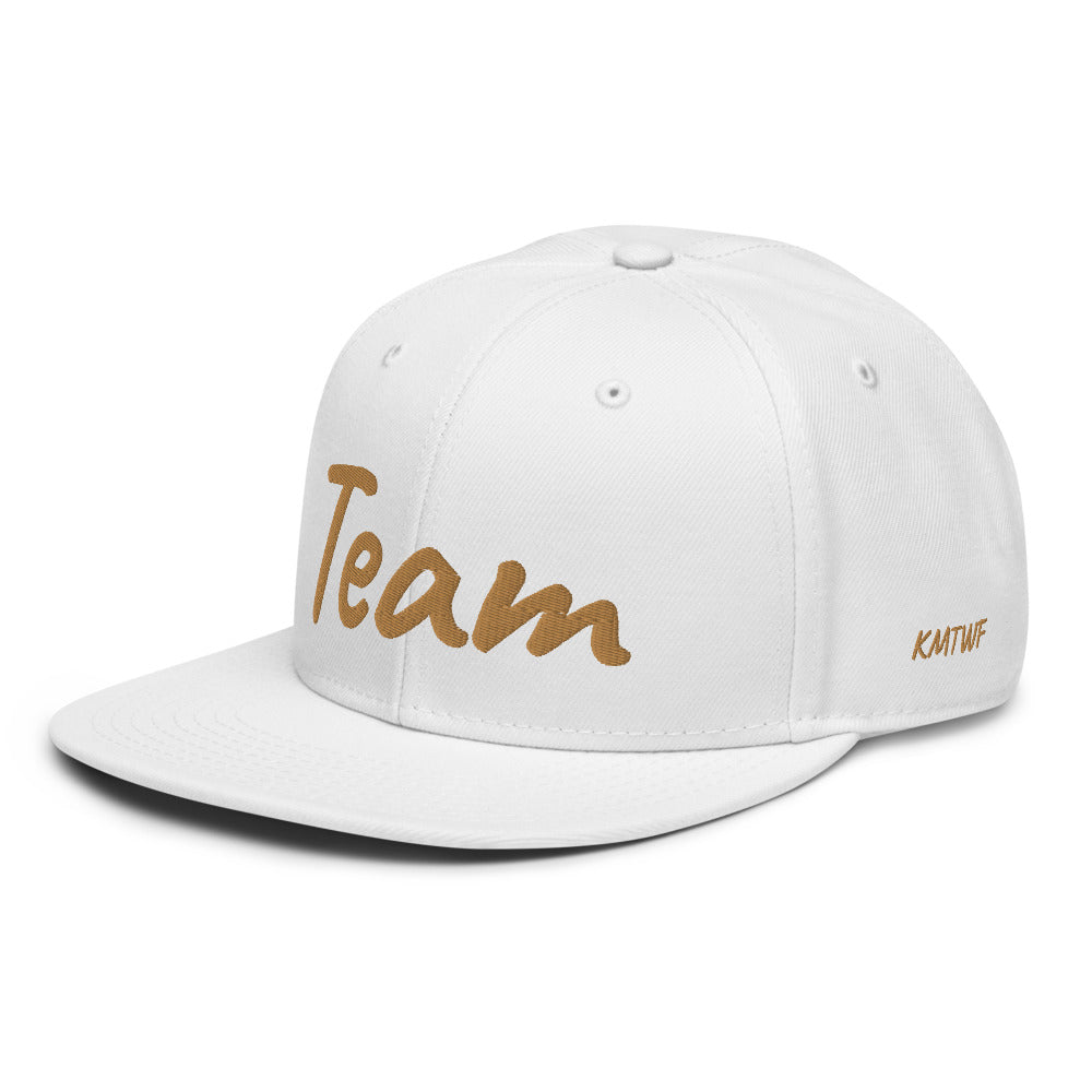 Team In Celluloid Embroidery on Snapback Cap