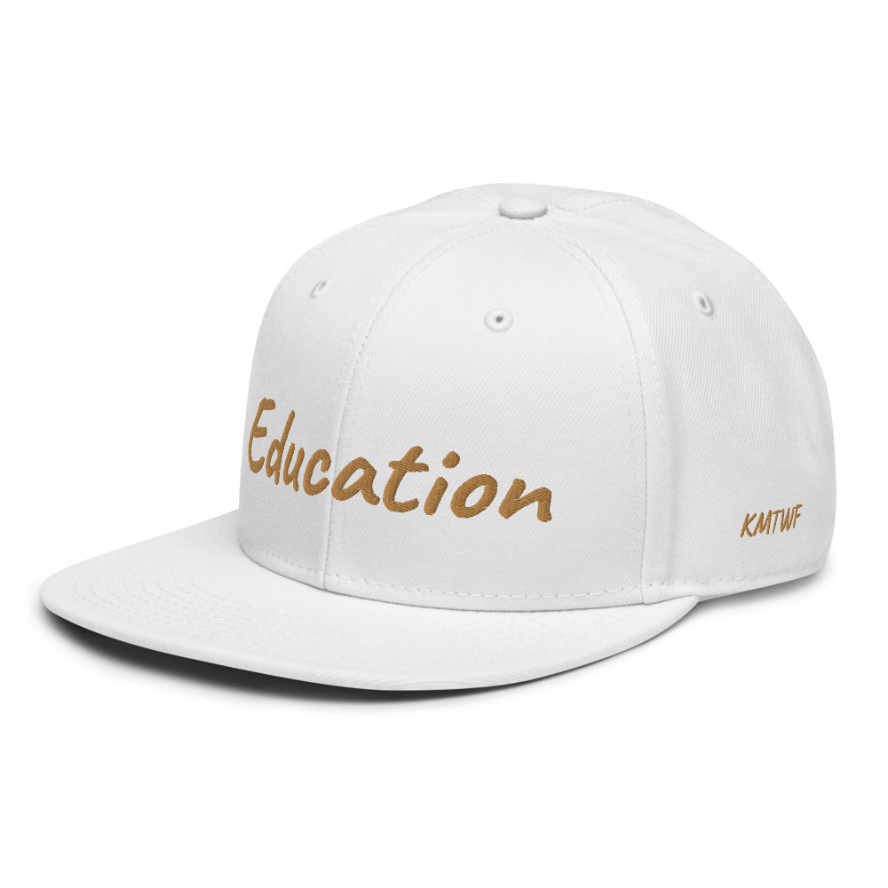 Education In Copper Embroidery on Snapback Cap