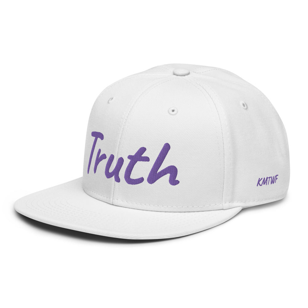 Truth In Amethyst Embroidery on Snapback Cap