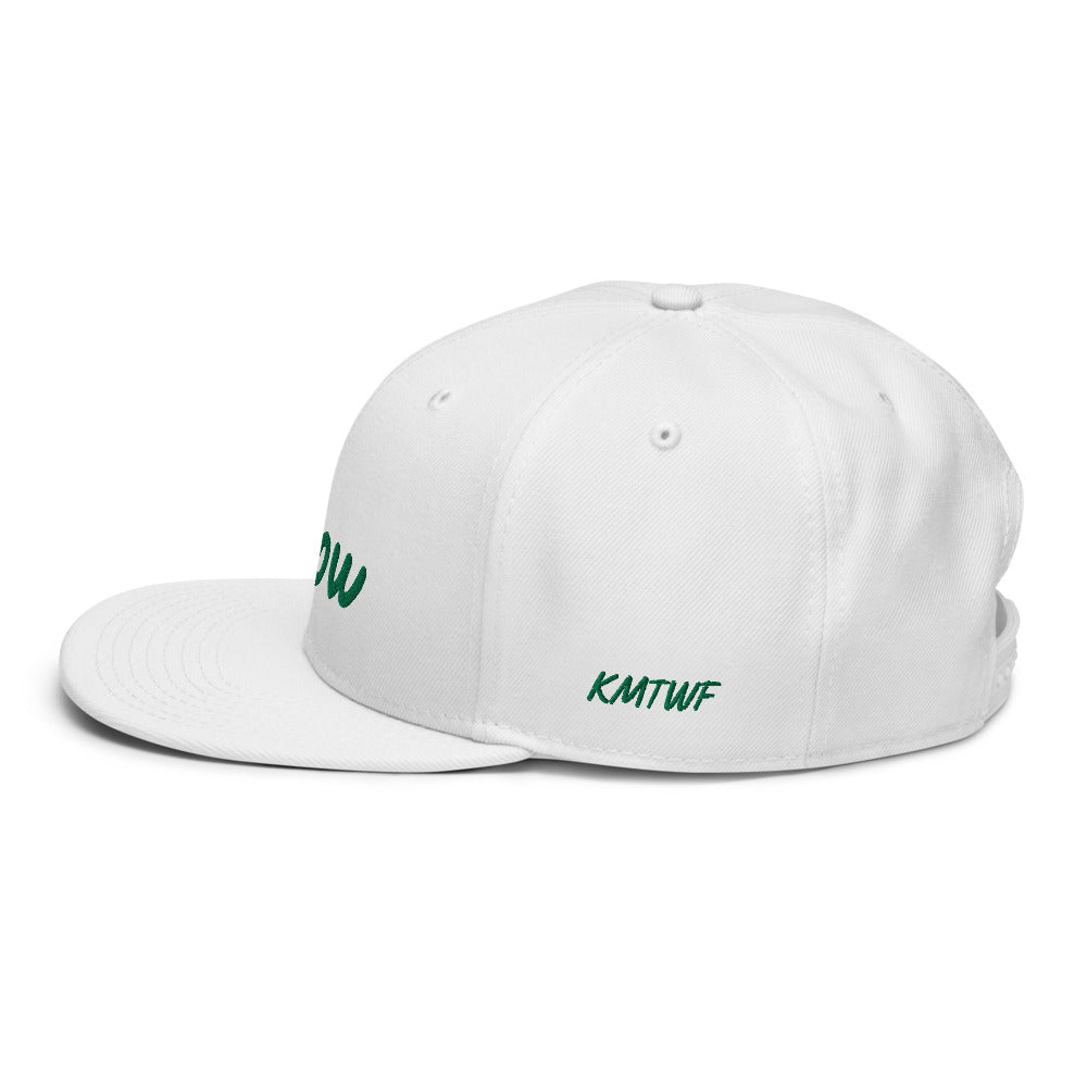 Now In Emerald Embroidery on Snapback Cap