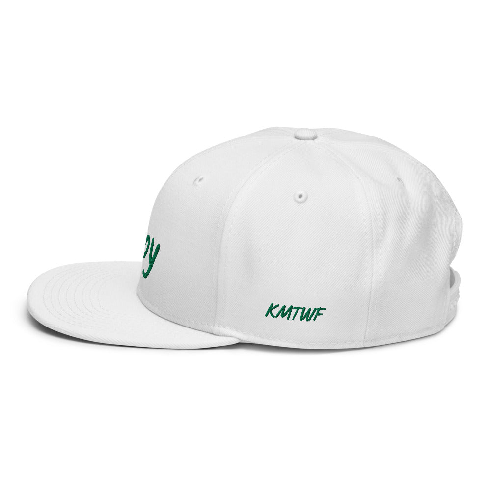 Joy In Emerald Embroidery on Snapback Cap