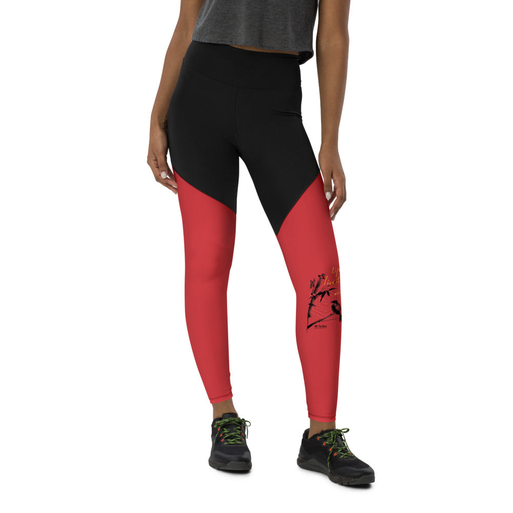 Life Is An Encore Haiku With Wren on Women's Sports Leggings