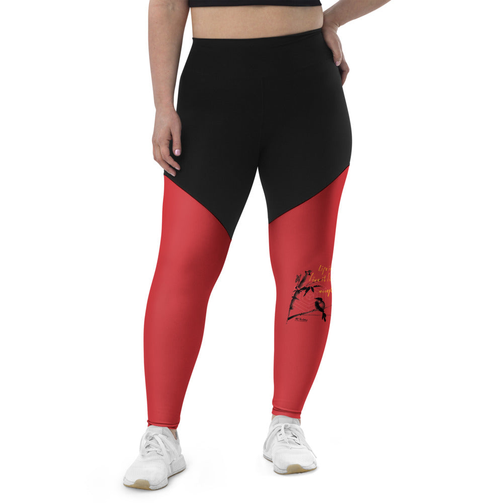 Life Is An Encore Haiku With Wren on Women's Sports Leggings