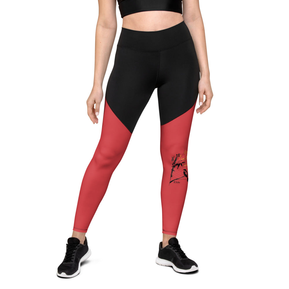 Life Is An Encore Haiku With Wren on Women's Sports Leggings