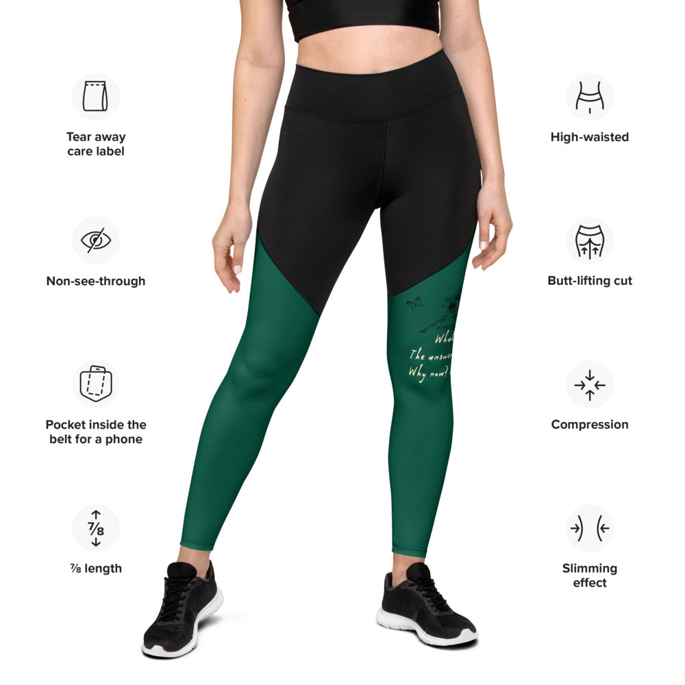 Always Win Now Haiku With Butterfly on Women's Sports Leggings