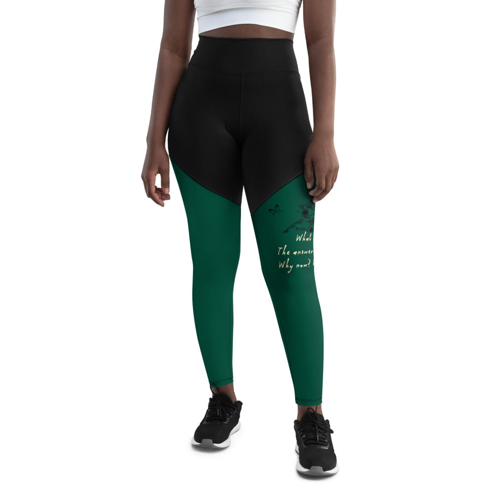 Always Win Now Haiku With Butterfly on Women's Sports Leggings