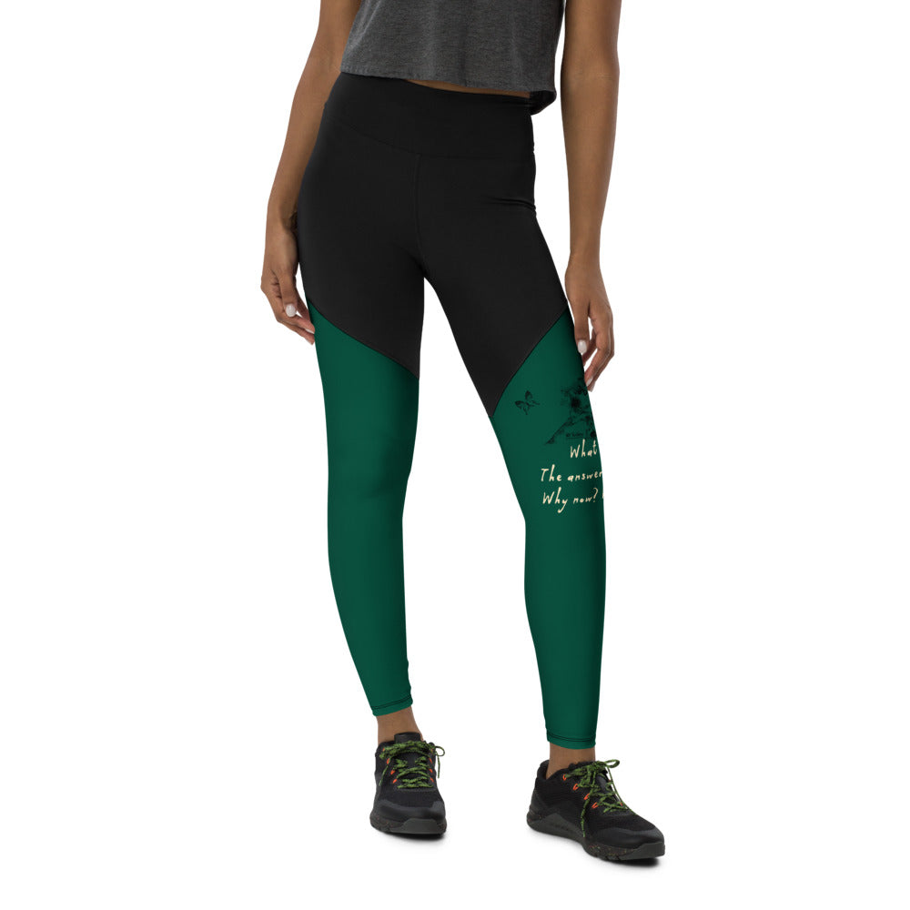 Always Win Now Haiku With Butterfly on Women's Sports Leggings