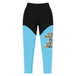 Baby Animals Keep Moving The World Forward In Blue on Women's Sports Leggings