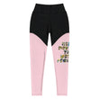 Baby Animals Keep Moving The World Forward In Pink on Women's Sports Leggings