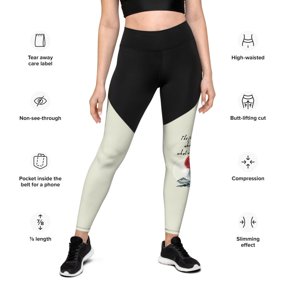 Future Is Bright Haiku With Mountain Sun on Women's Sports Leggings