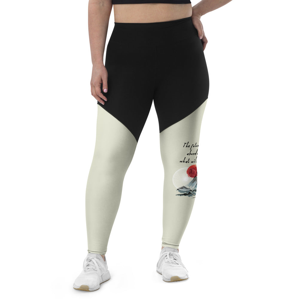 Future Is Bright Haiku With Mountain Sun on Women's Sports Leggings