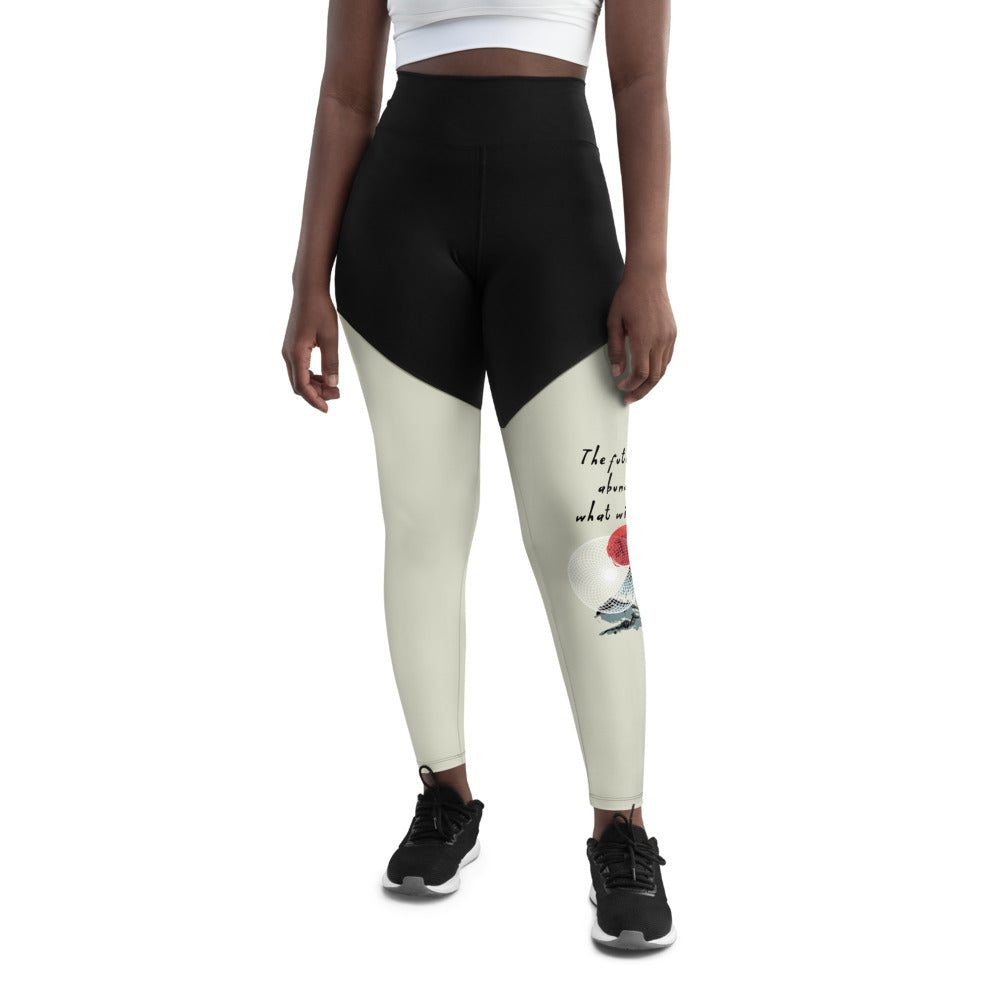 Future Is Bright Haiku With Mountain Sun on Women's Sports Leggings