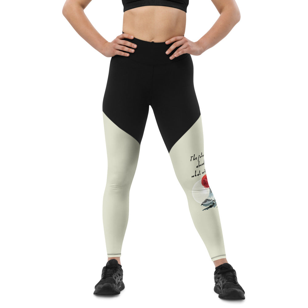 Future Is Bright Haiku With Mountain Sun on Women's Sports Leggings