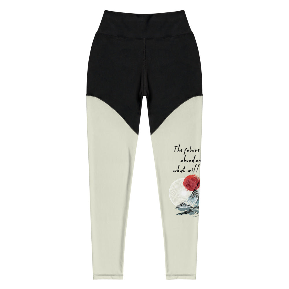 Future Is Bright Haiku With Mountain Sun on Women's Sports Leggings