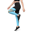 Baby Animals Keep Moving The World Forward In Blue on Women's Sports Leggings