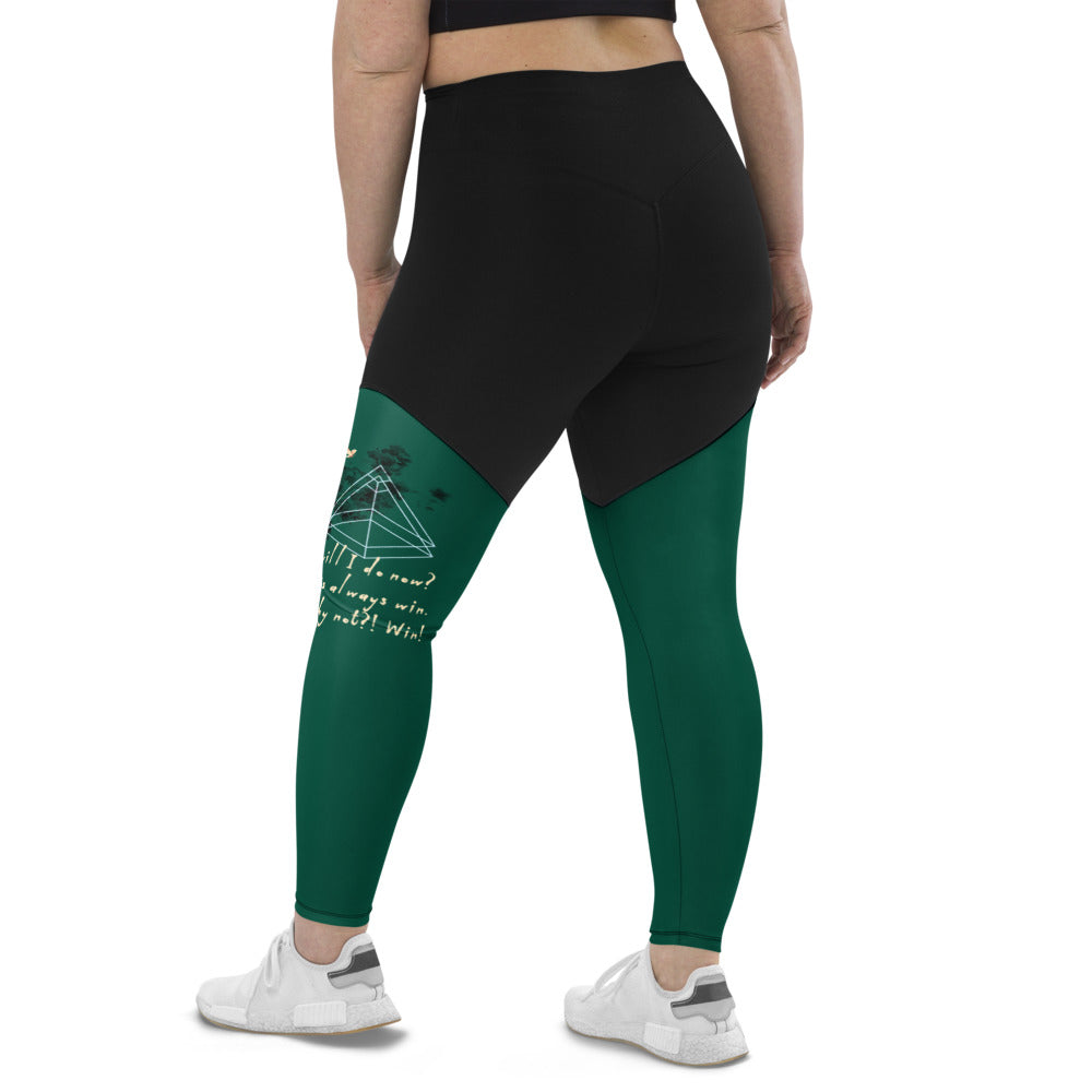 Always Win Now Haiku With Butterfly on Women's Sports Leggings