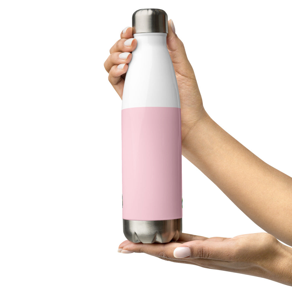 Baby Animals Keep Moving The World Forward In Pink on Stainless Steel Water Bottle