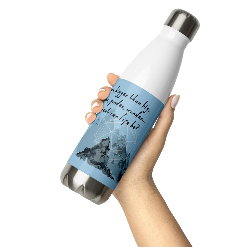 Dream Bigger Haiku With Mountains on Stainless Steel Water Bottle