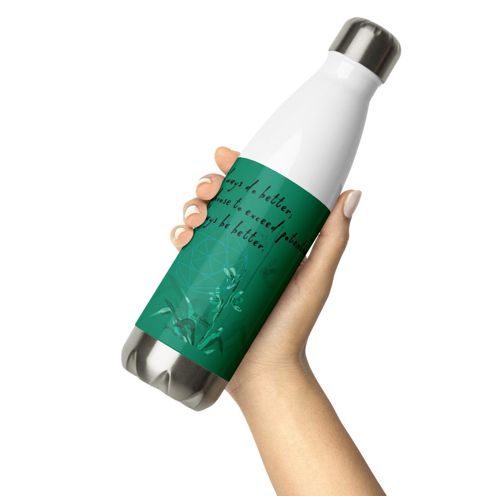 Always Better Haiku With Lilies on Stainless Steel Water Bottle