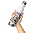 Baby Animals Keep Moving The World Forward In Pink on Stainless Steel Water Bottle