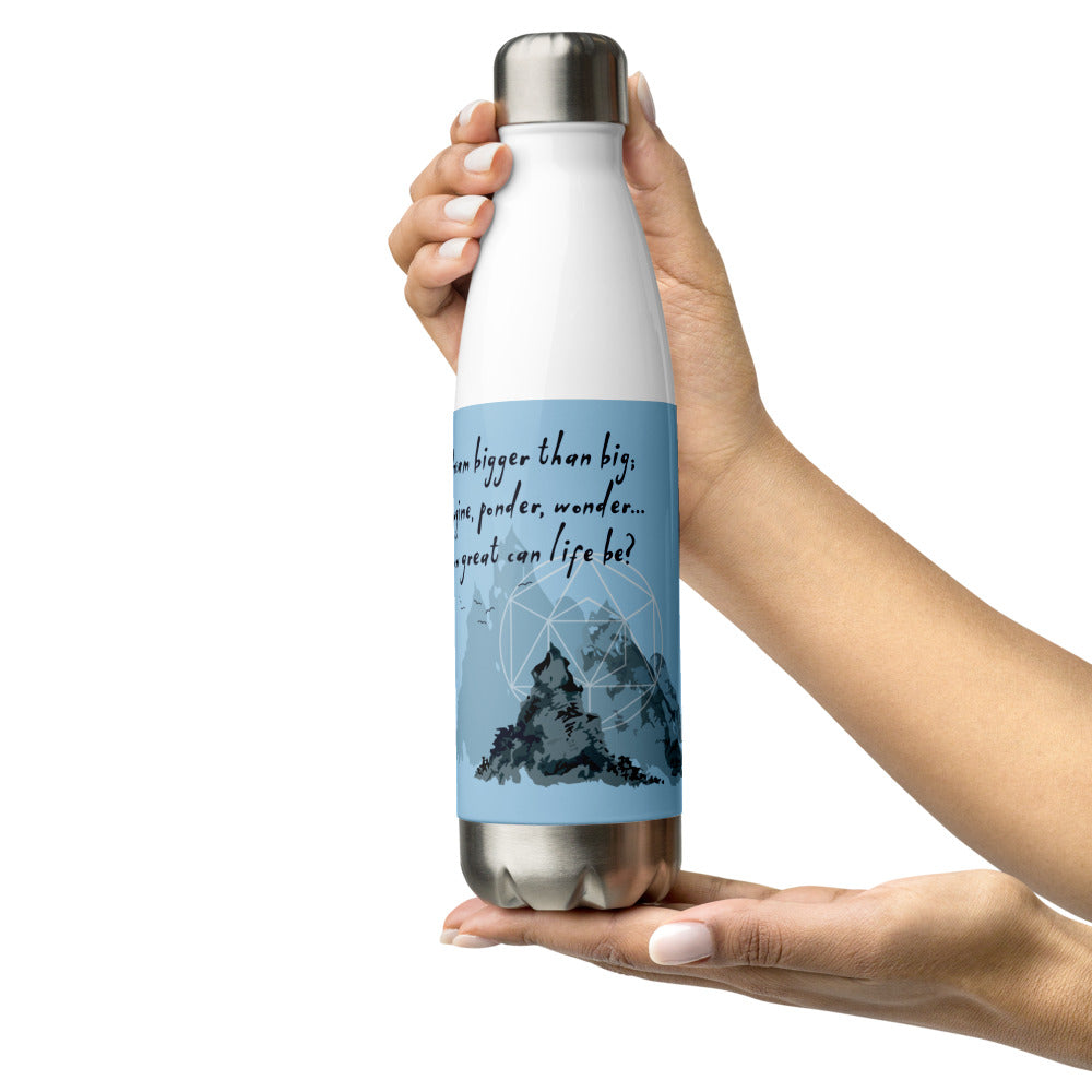 Dream Bigger Haiku With Mountains on Stainless Steel Water Bottle