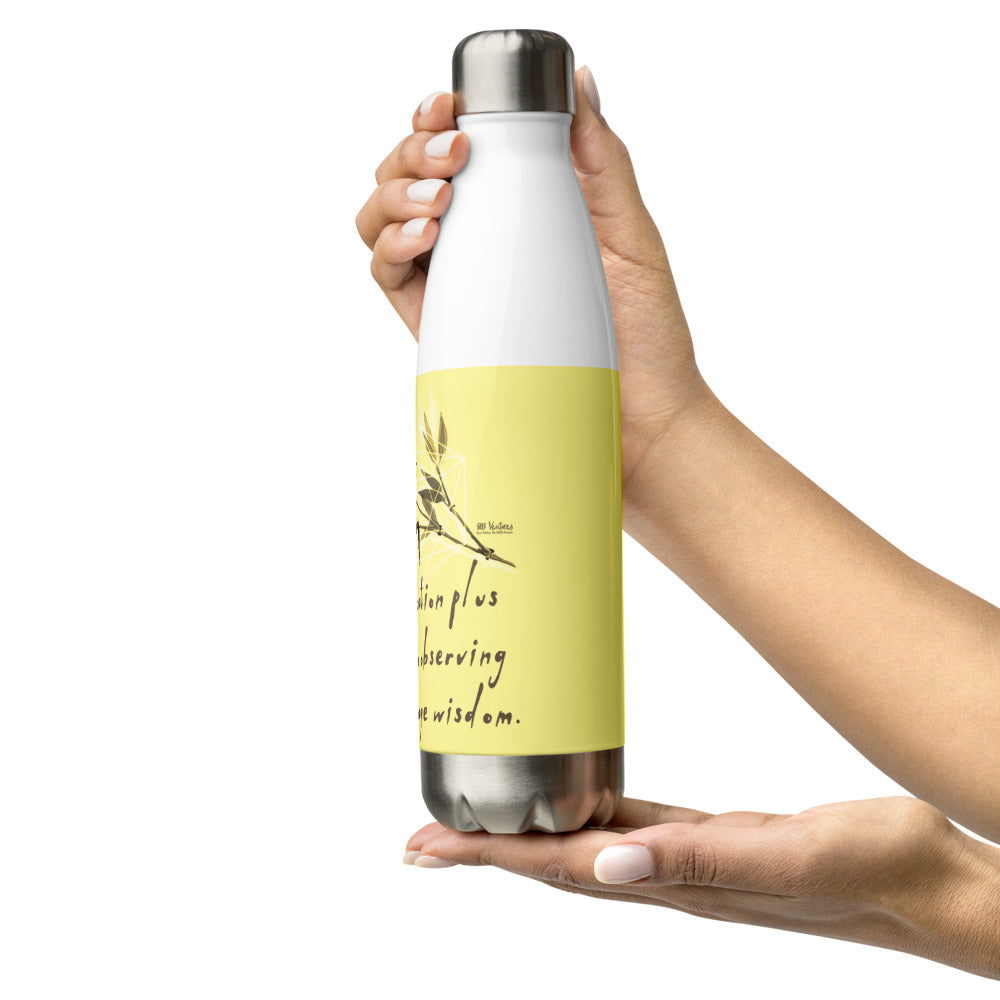 Sage Wisdom Haiku With Sparrow on Stainless Steel Water Bottle