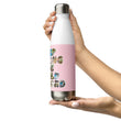 Baby Animals Keep Moving The World Forward In Pink on Stainless Steel Water Bottle