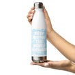 Word Clouds To Keep Moving The World Forward Through Blue Word Sky on Stainless Steel Water Bottle