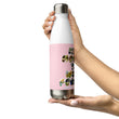 Baby Animals Keep Moving The World Forward In Pink on Stainless Steel Water Bottle