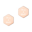 Money & Wealth on Engraved Sterling Silver Hexagon Stud Earrings