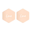 Love on Engraved Sterling Silver Hexagon Stud Earrings