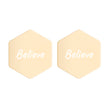 Believe on Engraved Sterling Silver Hexagon Stud Earrings