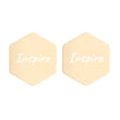 Inspire on Engraved Sterling Silver Hexagon Stud Earrings