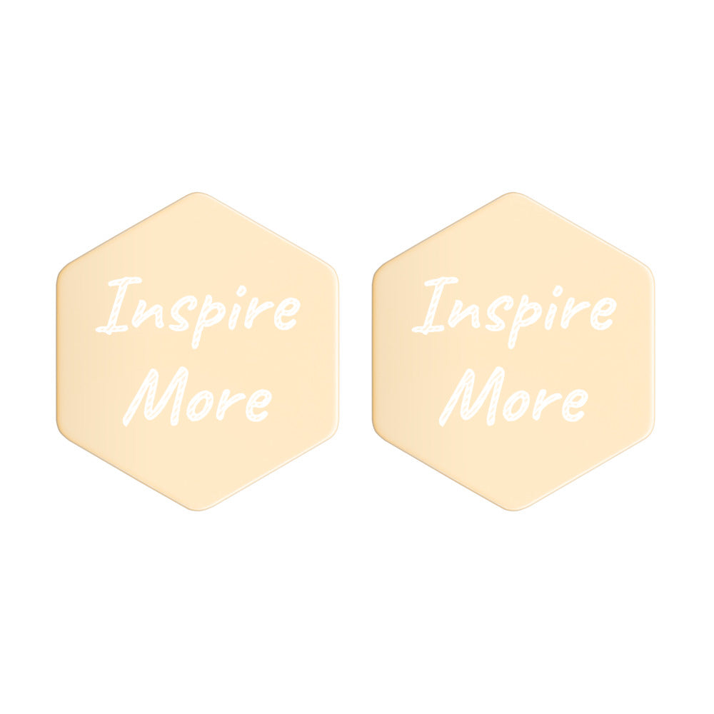 Inspire More on Engraved Sterling Silver Hexagon Stud Earrings