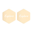 Explore on Engraved Sterling Silver Hexagon Stud Earrings