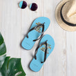 Baby Animals Keep Moving The World Forward In Blue on Flip Flops