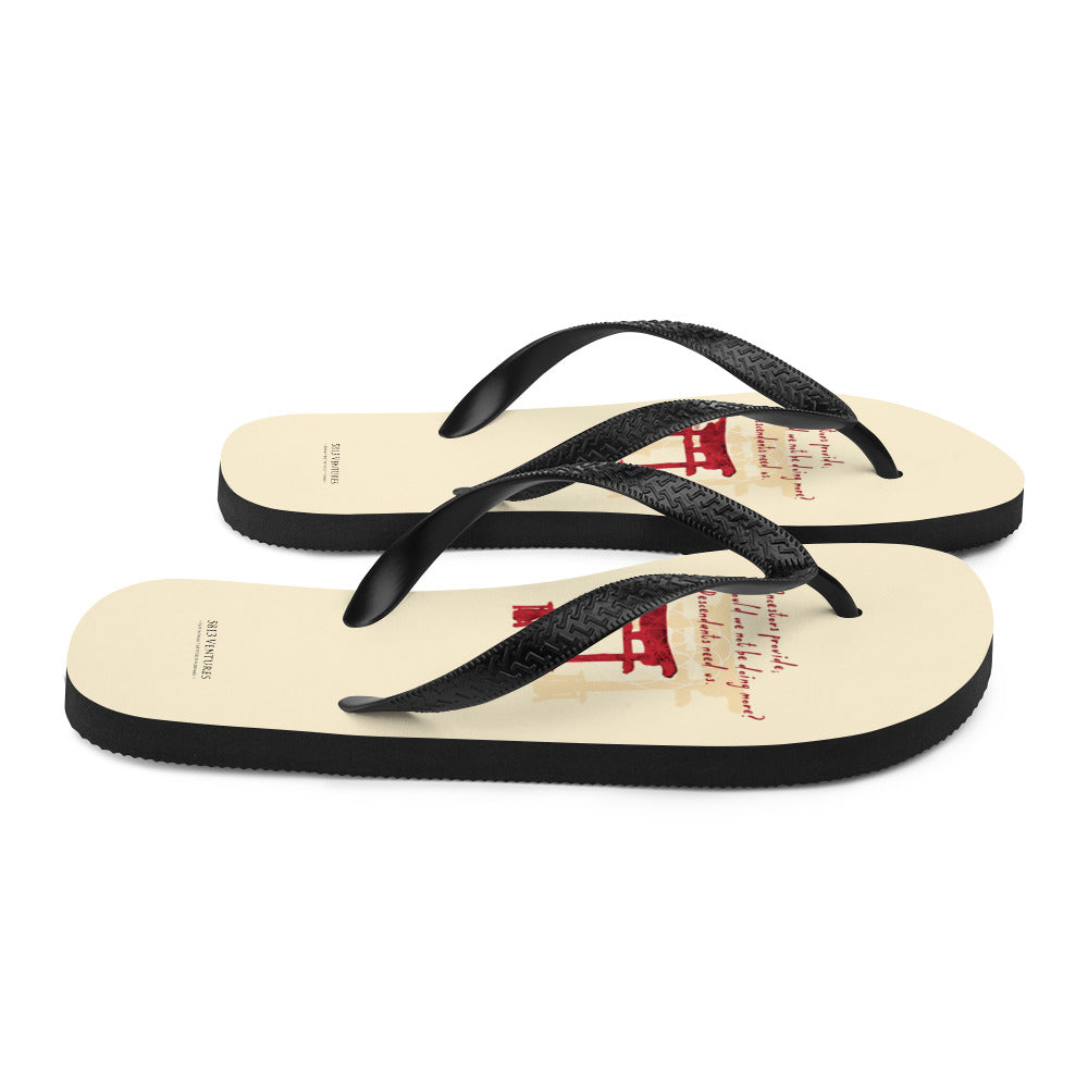 Descendants Need Ancestors Haiku With Pagoda on Flip Flops