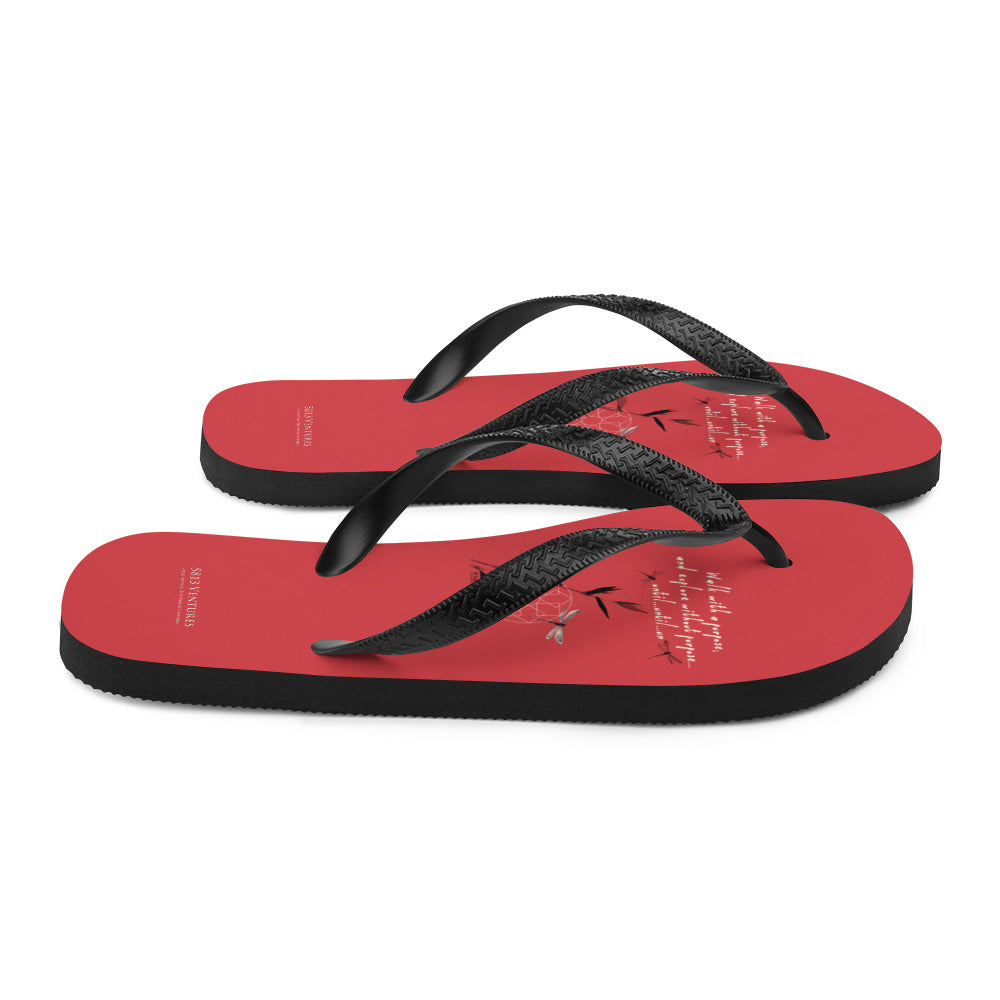 Walk With A Purpose Haiku With Dragonfly on Flip Flops