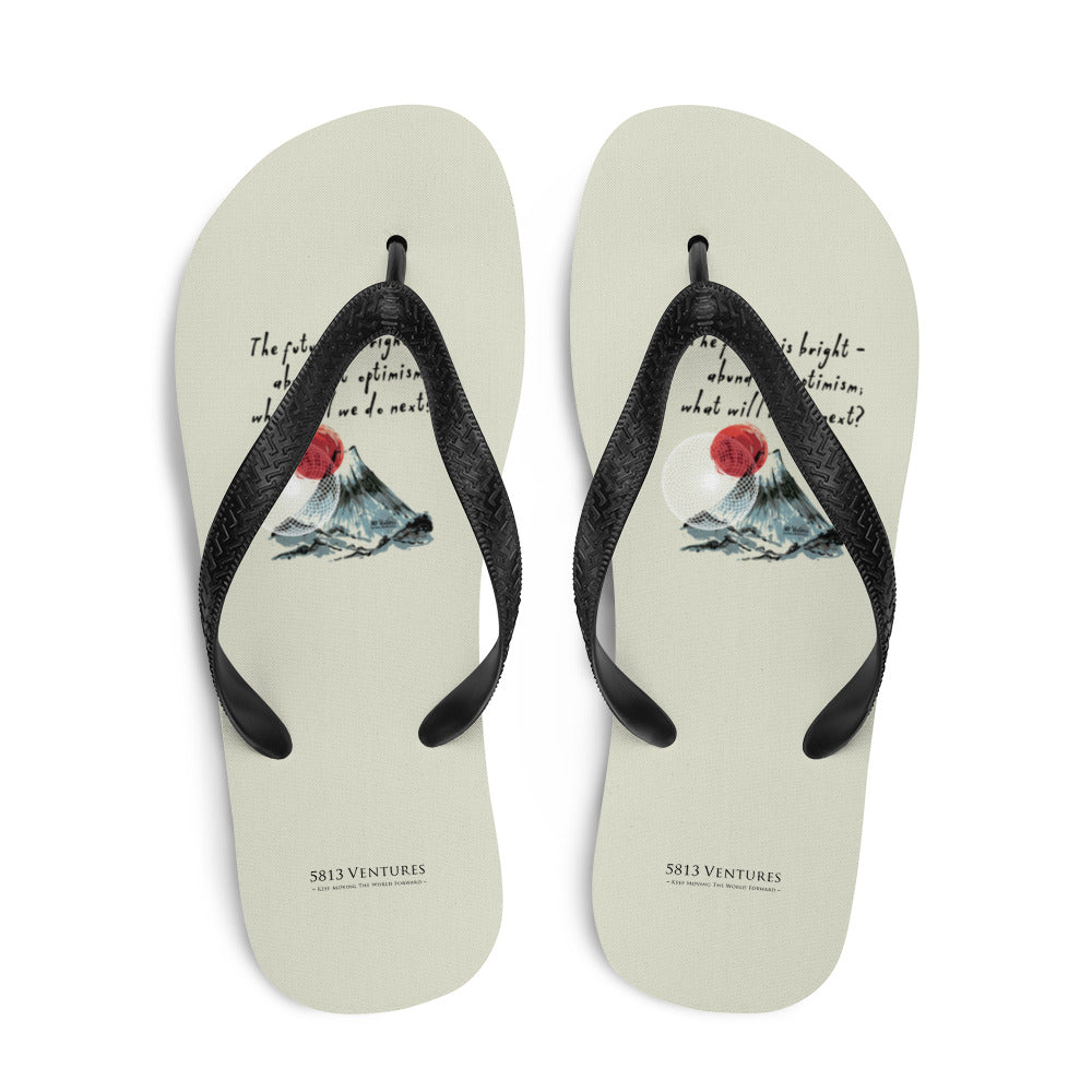 Future Is Bright Haiku With Mountain Sun on Flip Flops