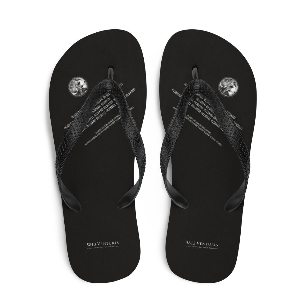 Binary Instructions To Keep Moving The World Forward With Venusian Earth In White on Flip Flops