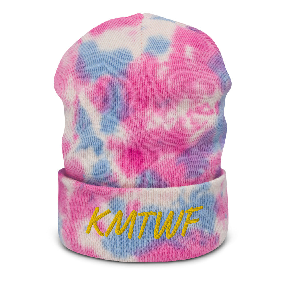 KMTWF In Gold Embroidery on Tie-Dye Beanie